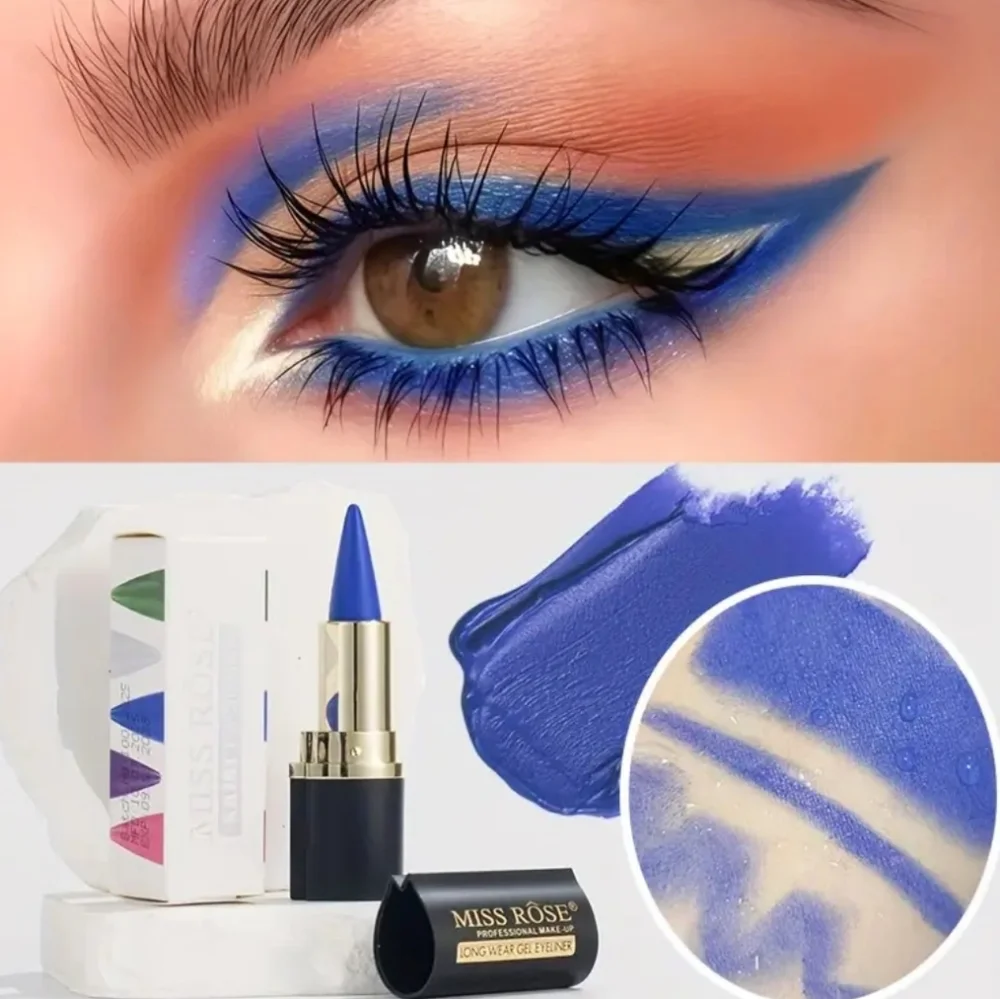 🆕️WATERPROOF SMUDGE PROOF HIGHLY PIGMENTED GEL EYELINER SET SILVER,BLUE & BLACK
